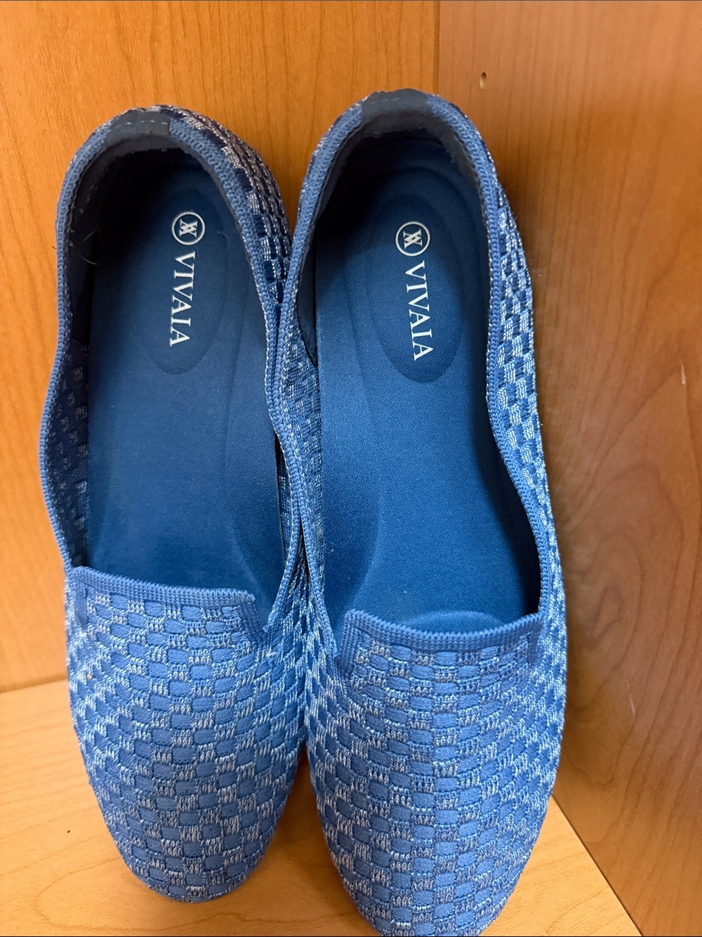 Blue Woven Slip-On Flats - Women's Casual Loafers - Picture 2 of 2